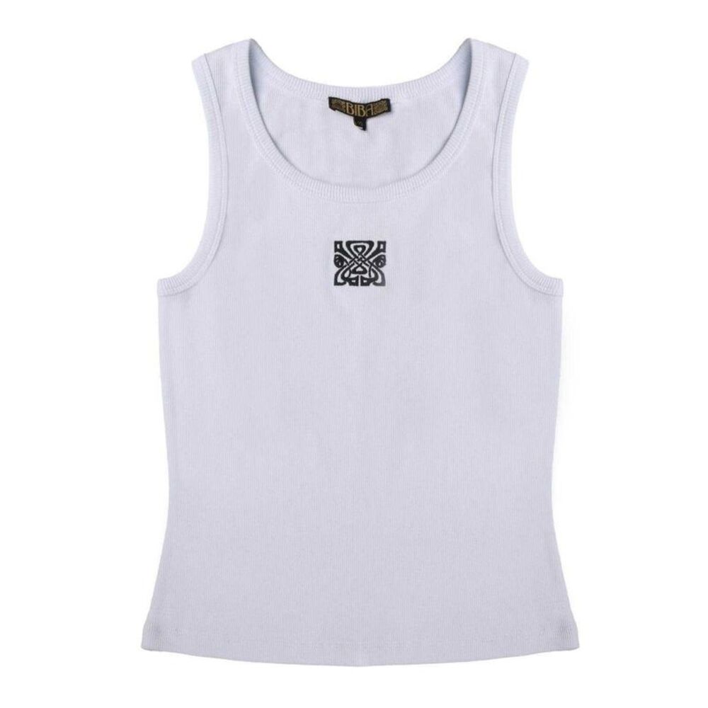 Biba Womens/Ladies Embroidered Logo Tank Top / White